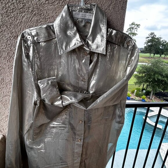 Stella McCartney Metallic Silk Blend Blouse – Size 42 - Picture 6 of 11